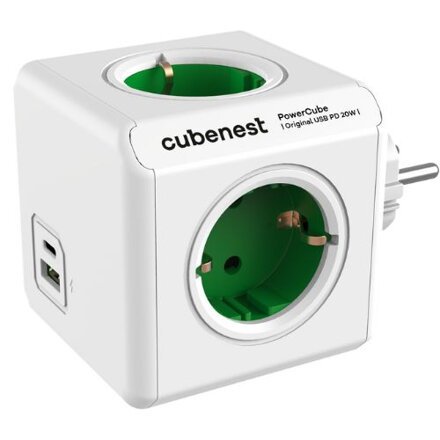 Cubenest PowerCube Original USB A+C PD 20 W Type F Grün